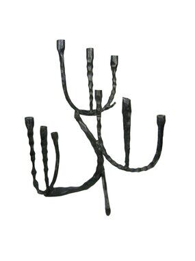 Cast Iron Hanukkah David Palombo Israel 1950s Vintage Judaica Menorah